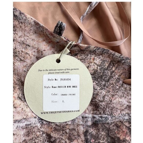 TJD - The Jetset Diaries Basilisk Snake Print Mini Dress, Large - Picture 6 of 6